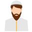 Arabic Man Profile Avatar Icon Arab Businessman, Portrait Muslim Male Face Flat Vector Illustration